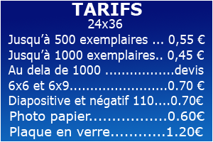 tarif diapositive